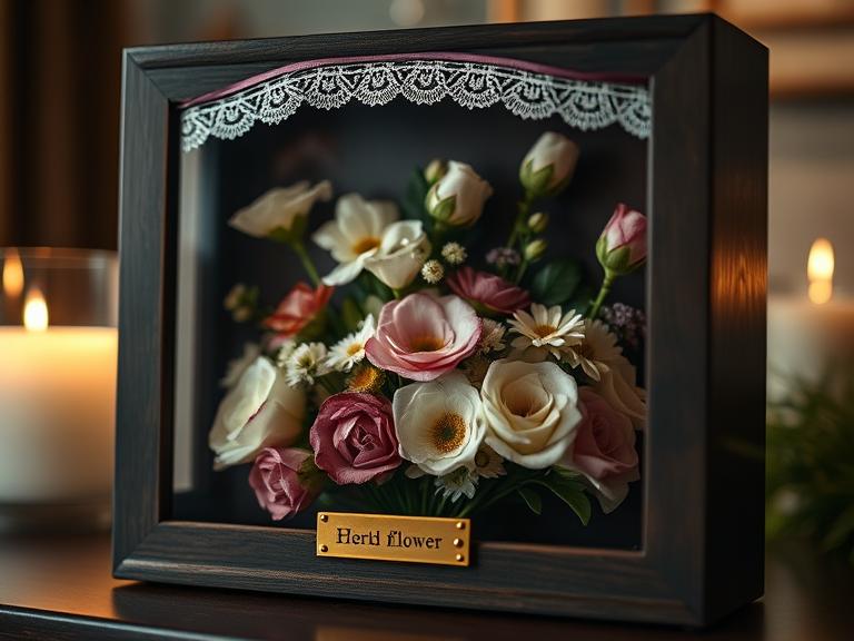 Shadow Box for Funeral Flower